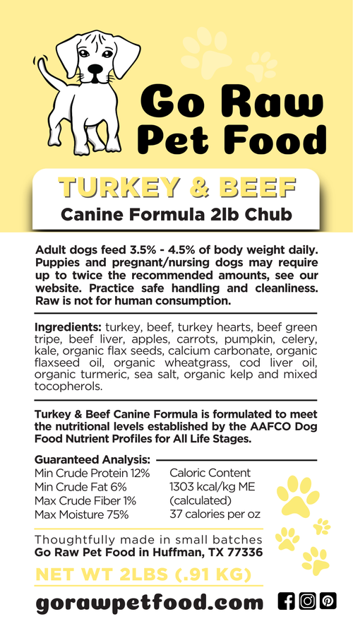Go Raw Pet Food Turkey & Beef Raw
