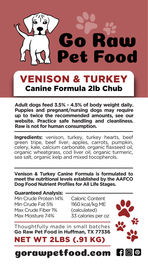Go Raw Pet Food Venison & Turkey Raw
